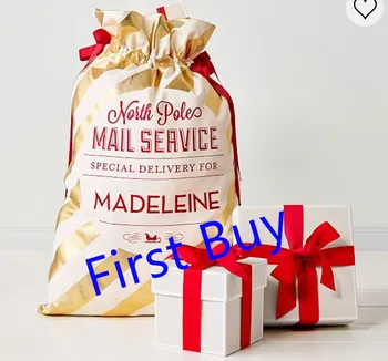 

20pcs/lot 2018 most popular christmas decoration hot sale new arrival monogram personalize gold stripe santa sack in stock