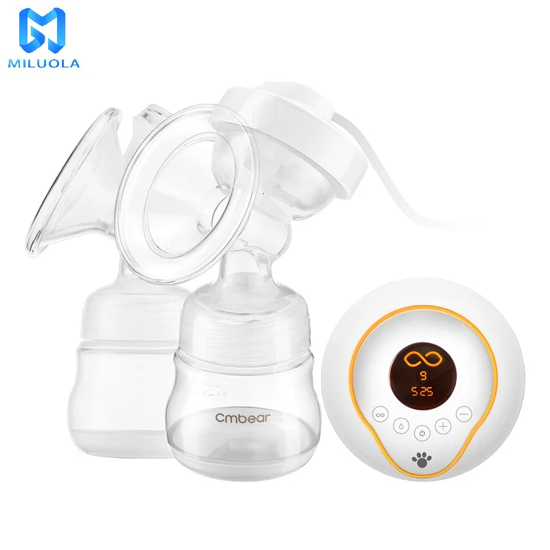 Cmbear электрические двойные молокоотсосы ЖК-дисплей бутылка для детского молока насос для увеличения груди автоматический PP USB Грудное вскармливание - Цвет: double
