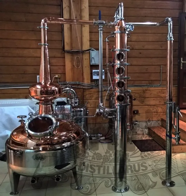 

NEW 100- 300l steam jacket boiler with 6" column for distillation.