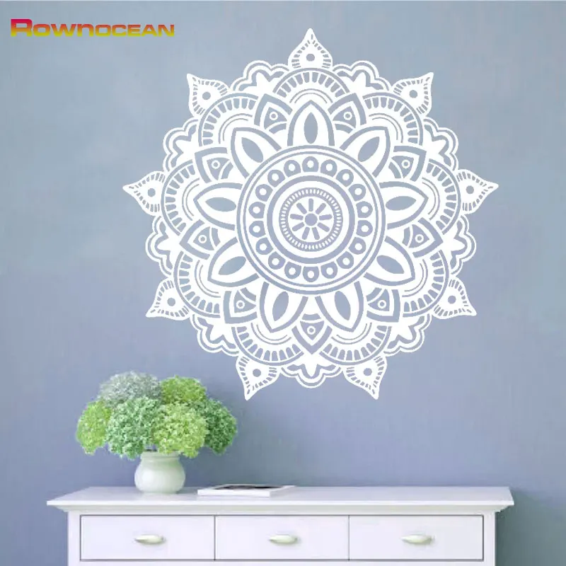 Removable Mandala Yoga Home Decorations Vinyl Wall Stickers Home Decor Living Room Om Symbol Mehndi Namaste Wall Decals MA-02