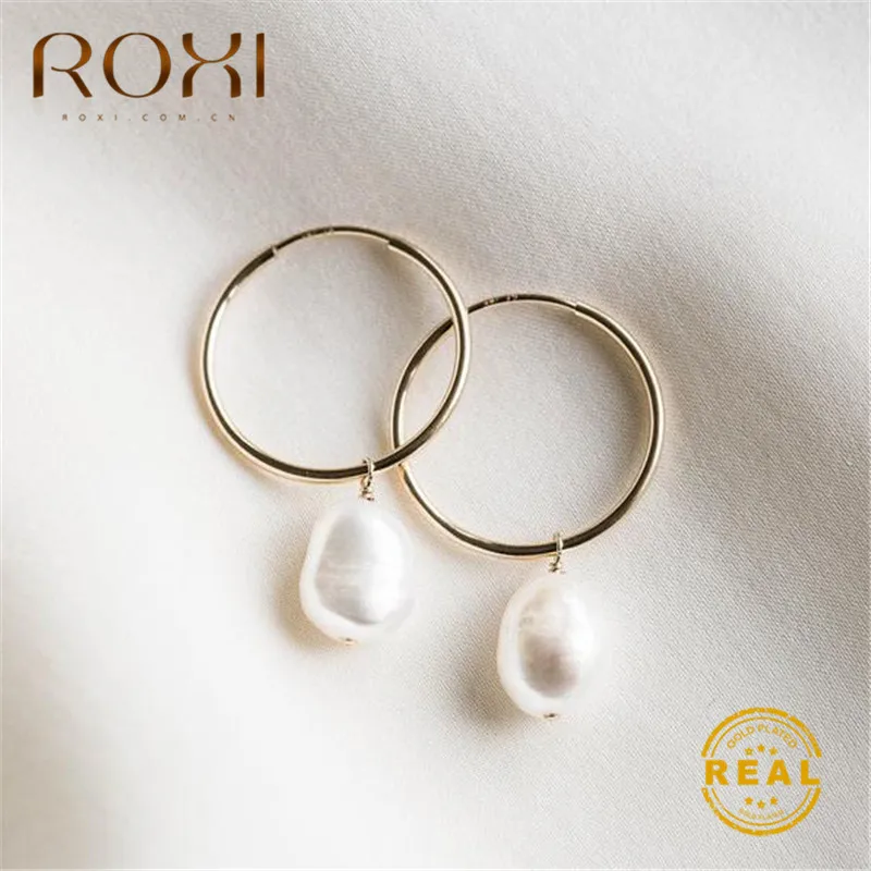 ROXI 2020 модные серьги кольца для женщин геометрические круглые петли настоящие из