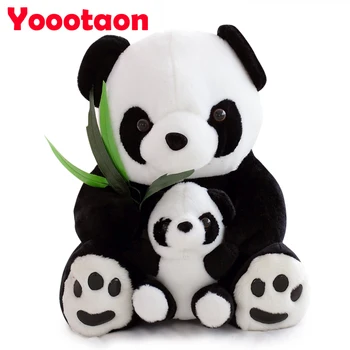 

25cm Sitting Mother and Baby Panda Plush Toys Stuffed Panda Dolls kids toys