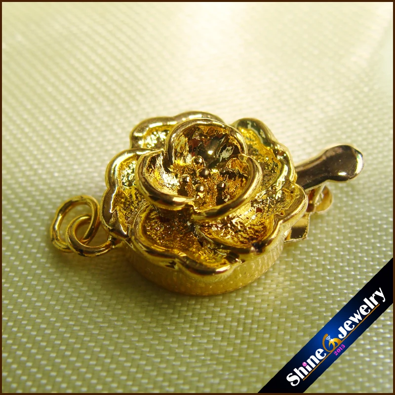 

10/20 Sets Beautiful Bead Round 1 Strand Box Clasps Rose Flower Pinch Push Clasps for Jewelry Making Bracelet Necklace Findings