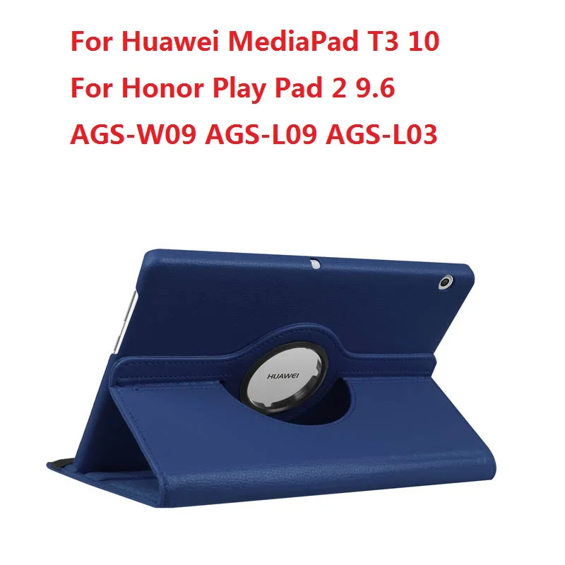 Чехол для huawei MediaPad T3 10 T5 M2 M3 Lite 10,1 M5 Por 10,8 Flio из искусственной кожи, чехол для планшета huawei Honor Play Pad 2 9,6 - Цвет: T3 10 Blue