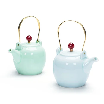 

Ceramic agate beam tea po 210ml,Chinese style tea pot Pu'er pot household tea set single teapot Ceramic Flower Teapot Kettle