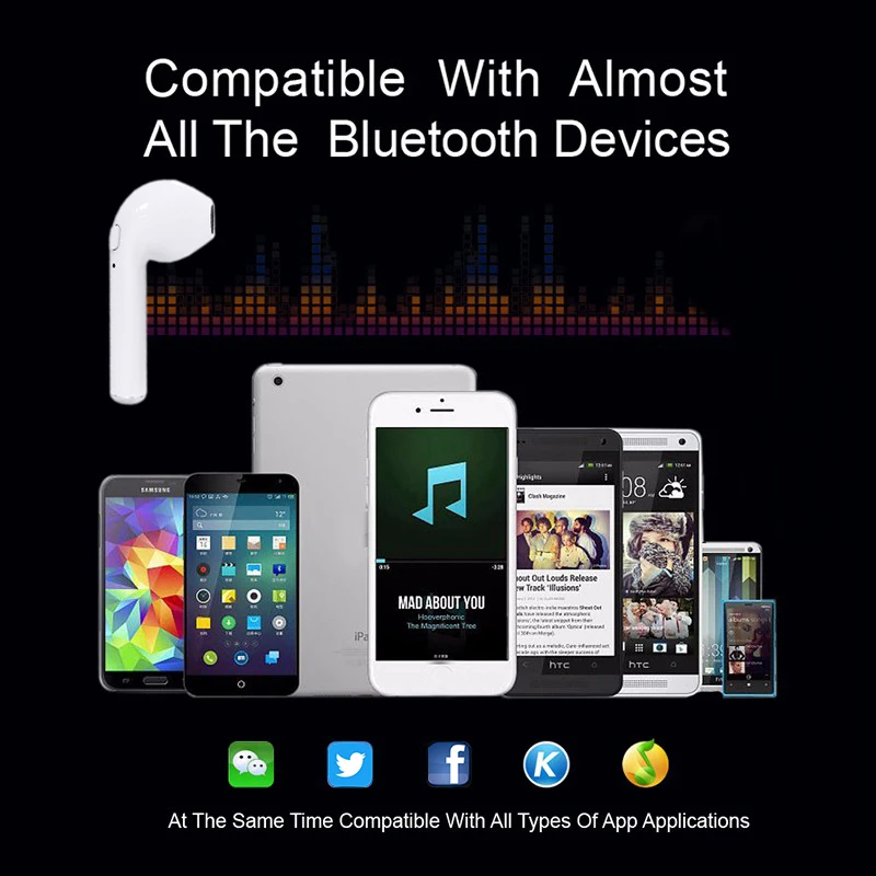 M& J i7s TWS Hearphone Ture мини беспроводные Bluetooth наушники стерео Музыкальная гарнитура с микрофоном для всех смартфонов одна штука
