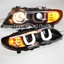 Для BMW E46 318 320 323 325 330CI 4 двери U Стиль светодиодный ангельские глазки головной светильник s Передний светильник 2002-2005year