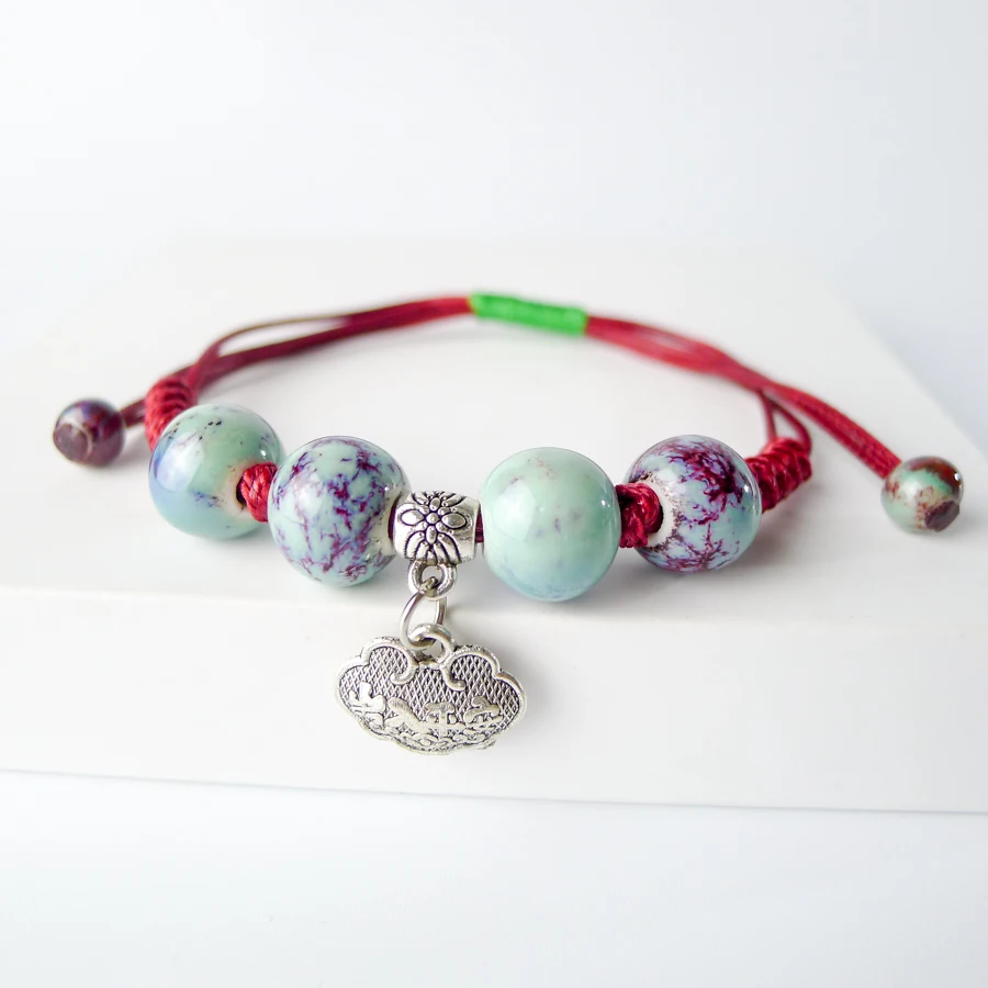 

Ceramic beads Hand-made Bracelet Bohemian Jewelry & Accessories Gift Strand bracelets #EY408