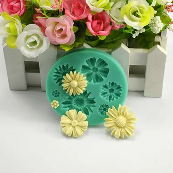 

DIY Daisy Flower Silicone Mold Fondant Cake Decorating Tools Sugarcraft Cake Mold 3D Silicone Bakeware Moulds Free Shipping