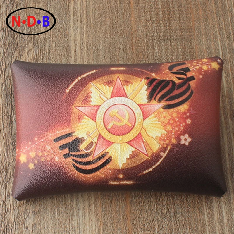 

(Coin Purses)Russian folk style old coin purse emblem student nostalgic ob package small wallet LQB1063