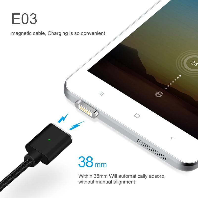 Elough E03 Магнитный зарядный micro usb кабель для Xiaomi micro usb Магнитный зарядный кабель для Android Microusb кабель для передачи данных