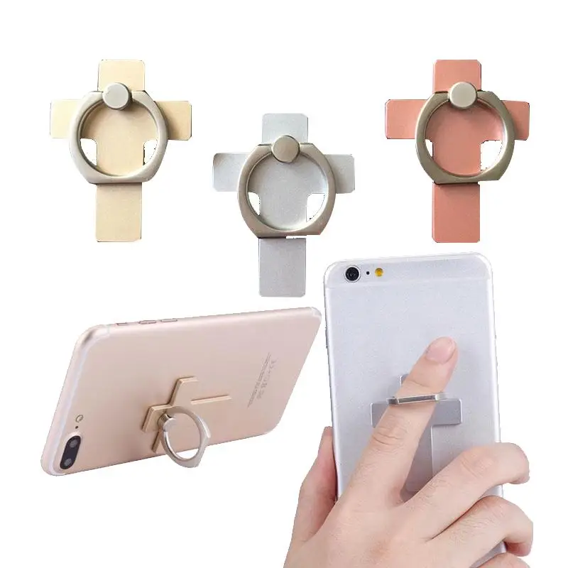 Oppselve Luxury 360 Degree Cross Metal Finger Ring Holder Smartphone Mobile Phone Finger Stand Holder For iPhone XS X 8 Samsung