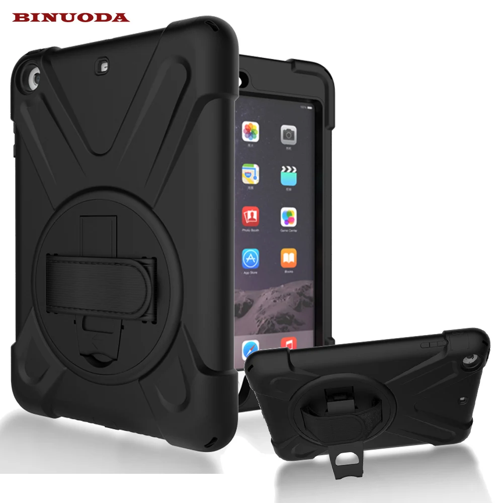 comprar Para iPad Mini Caso 360 Graus Rotatable PC Robusto À Prova de Choque Capa caso para o iPad Mini 3 2 1 Embutido Suporte Alça de Mão