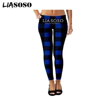 LIASOSO пикантные Модные женские Суперэластичные Легинсы 3D принт шотландский плед Милый Забавный Повседневное брюки Рок Хип-хоп Фитнес брюки A68