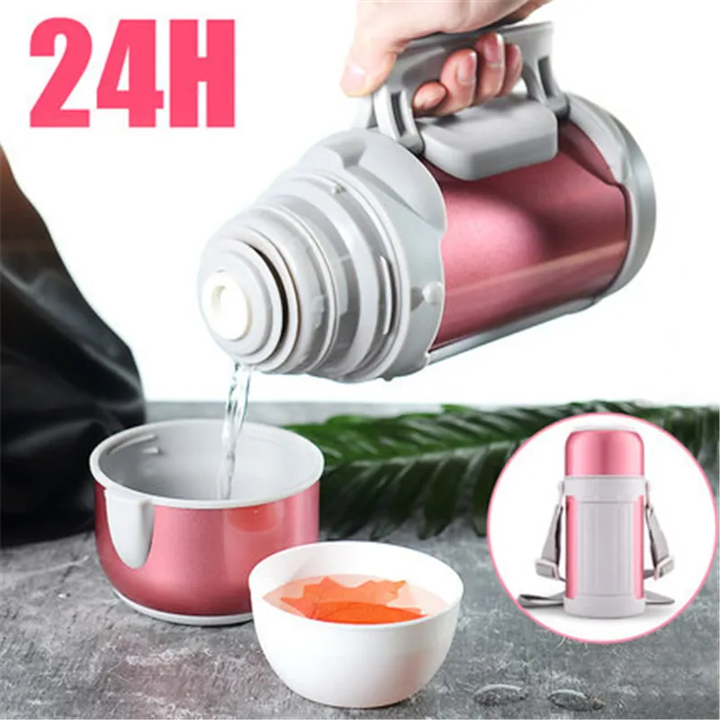 

new arrivels bpa-free 1000ml Large Capacity outdoor travel thermals bottle Creative handle tea milk Vacuum Flask food Braise pot