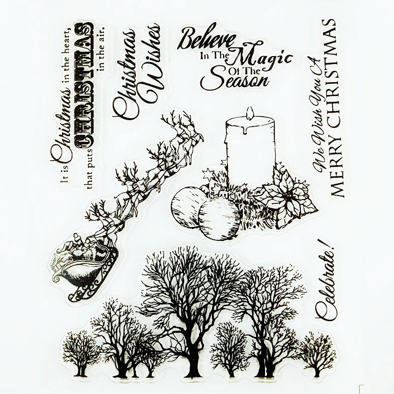 

YLCS198 Trees Silicone Clear Stamps For Scrapbook DIY Album Paper Cards Decoration Embossing Folder Craft Rubber Stamp 11*14cm