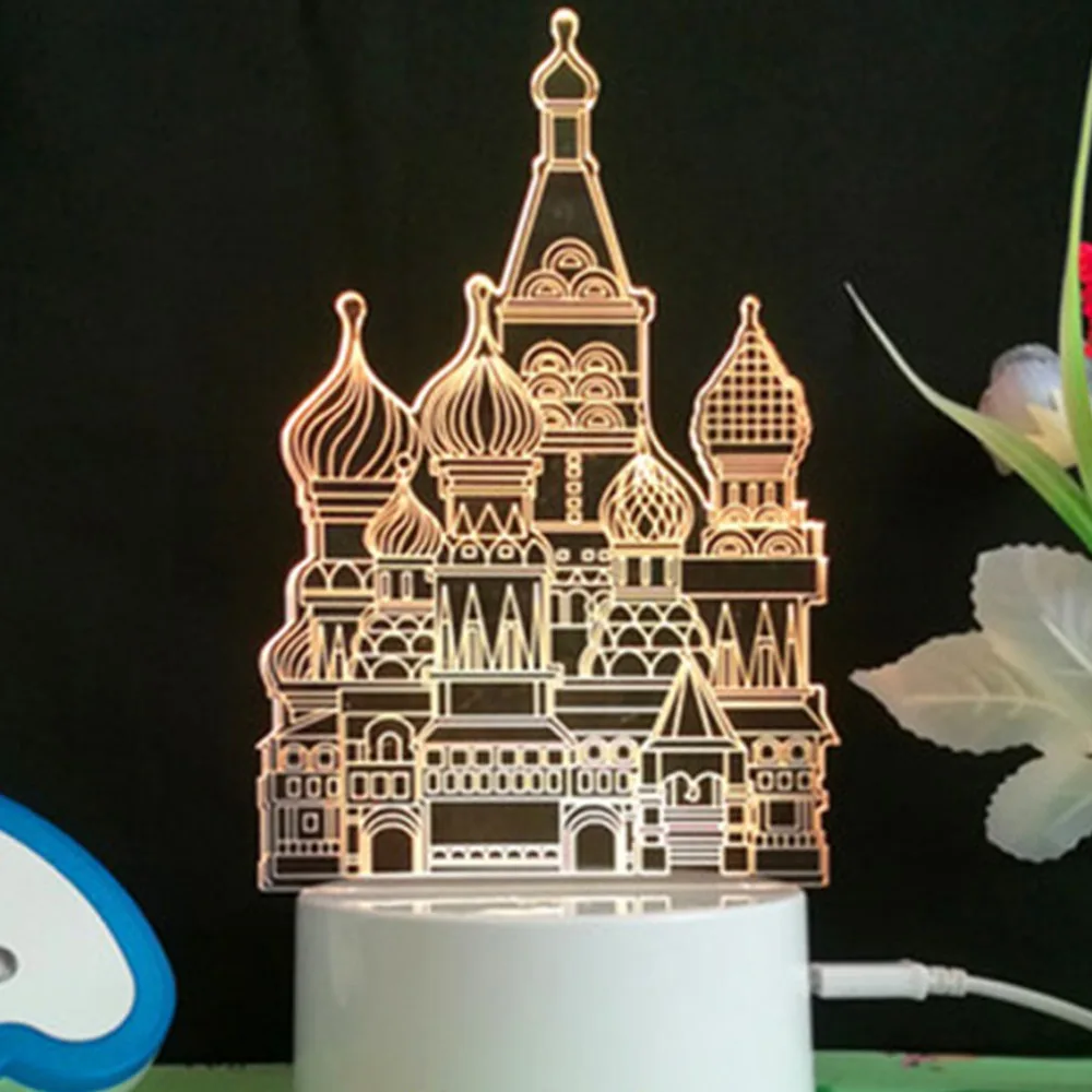 Светодиодный светодио дный ночник акриловый 3D маленький красочный мультфильм
