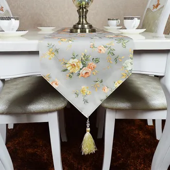 

Fashion Amazing European style gray ROSE flowers table runner Lace Luxury Table flag