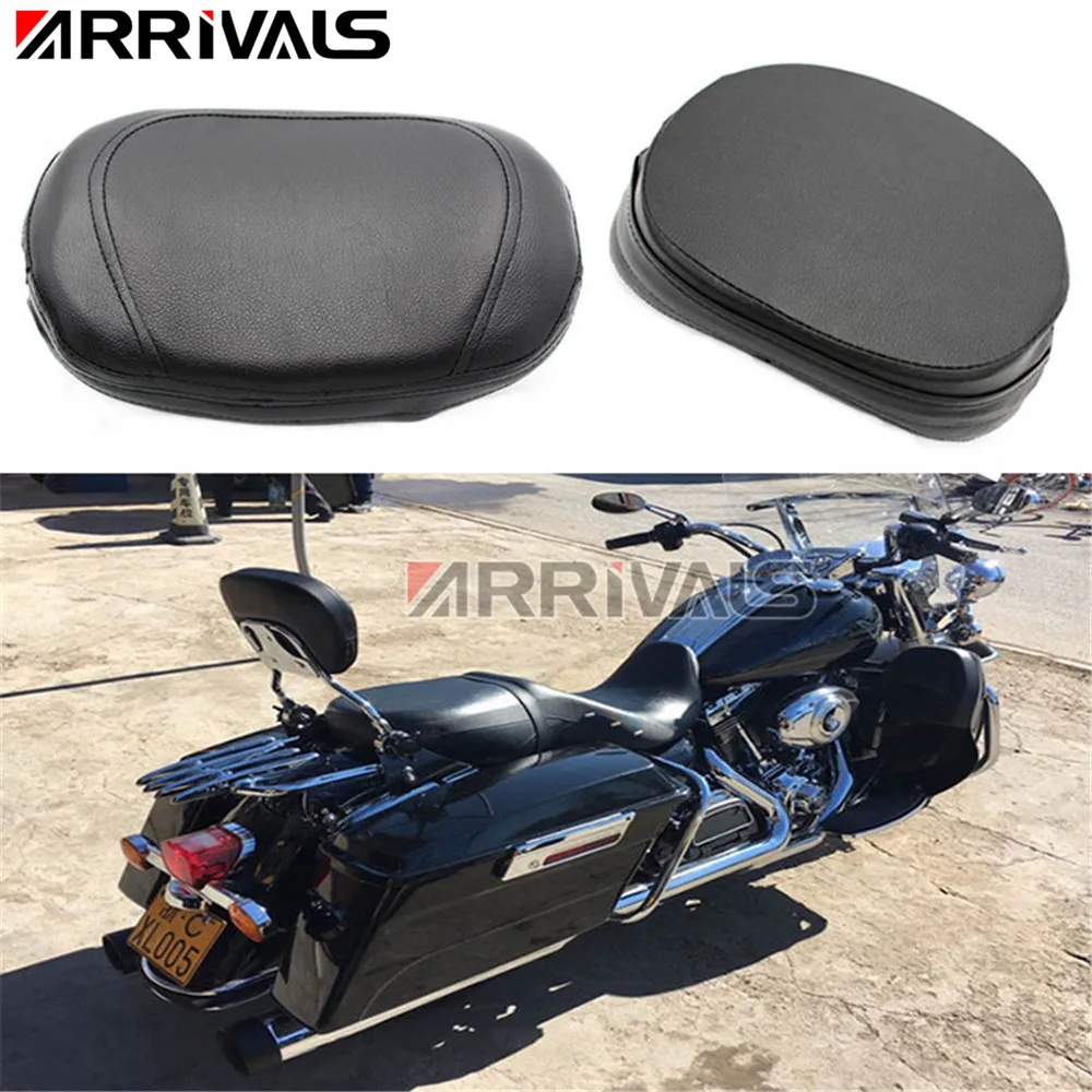 ARRIVAL Motorcycle Accessories Universal Black Leather Rear Passenger Backrest Seat Cushion Pad For Harley Sportster Dyna