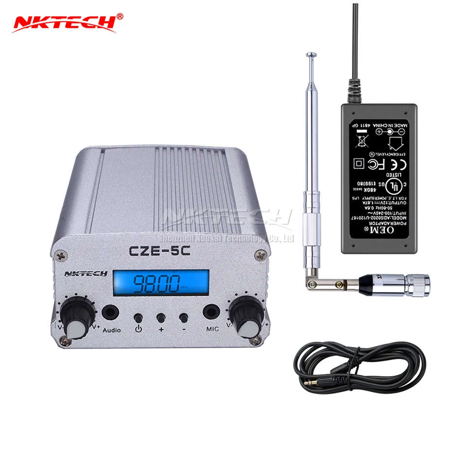 FM трансмиттер NKTECH 1 Вт/5 Вт 76 108 МГц|broadcasting stations|radio broadcastpll transmitter |