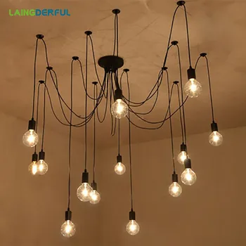 

Vintage Pendant Light Loft Spider Lustre DIY E27 Adjustable Livingroom Lighting For Kitchen Restaurant Pendant Lights