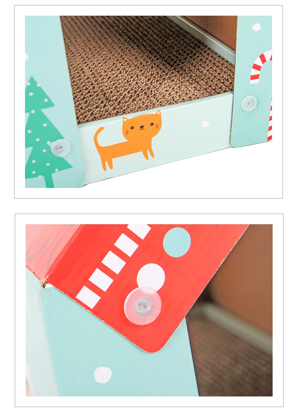 Hoopet Pet Cat Multifunction Scratching Cardboard Collapsible House Corrugated Paper Cat Kitten Furniture Scratcher with Catnip  (3)