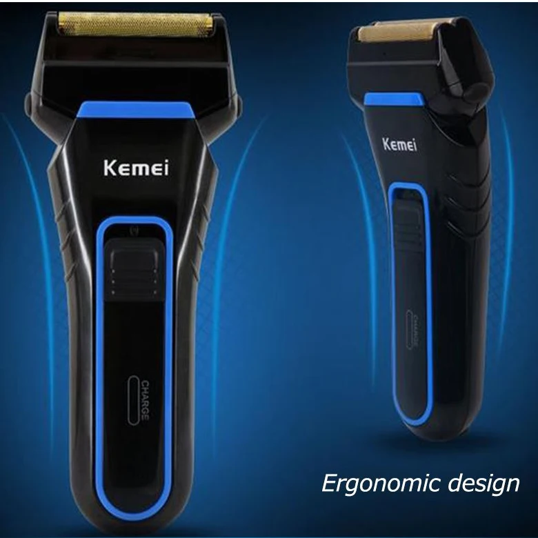 Kemei 3D электрическая сеточная электробритва с заменой бритвенной головки перезаряжаемая и беспроводная двойная бритва km-2016 черный
