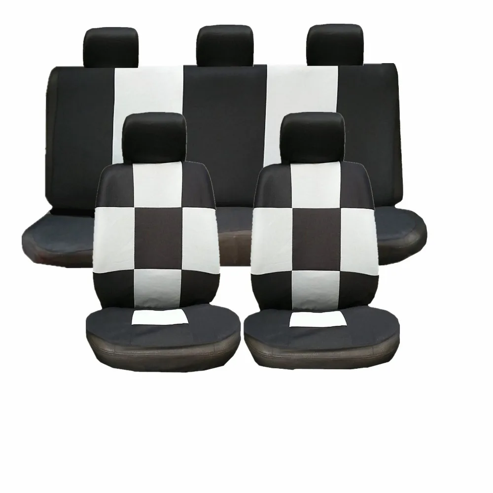 

Car Seat Cover Universal Accessories Full Protector Chess grid Styling red blue beige white For Volkswagen Golf Renault Duster