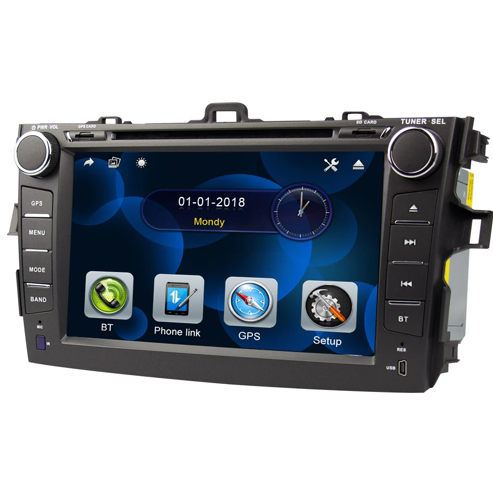 Автомобильный dvd плеер Eunavi 2 din для Toyota Corolla 2007 2008 2009 2010 2011 2din 8 дюймов стерео с GPS