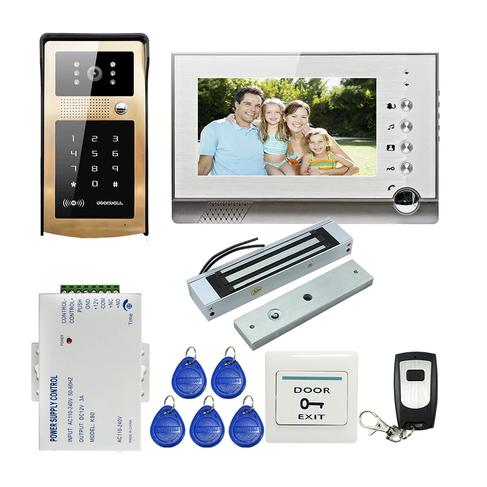 FREE SHIPPING 7 Record Monitor Video font b Door b font Phone Intercom Kit Metal Outdoor