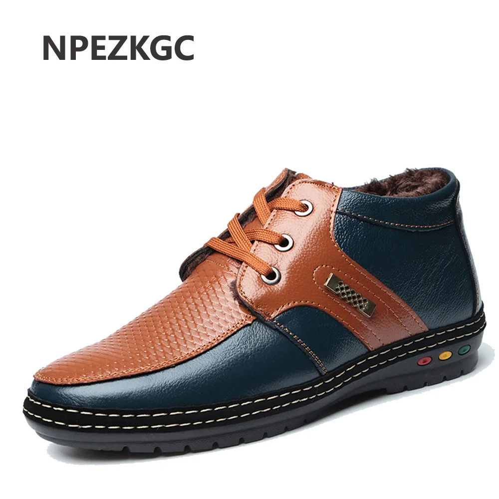 

NPEZKGC Lace-up Ankle 2017 Autumn Winter High Style Man Boots Fashion Top Keep Warm Cotton Shoes