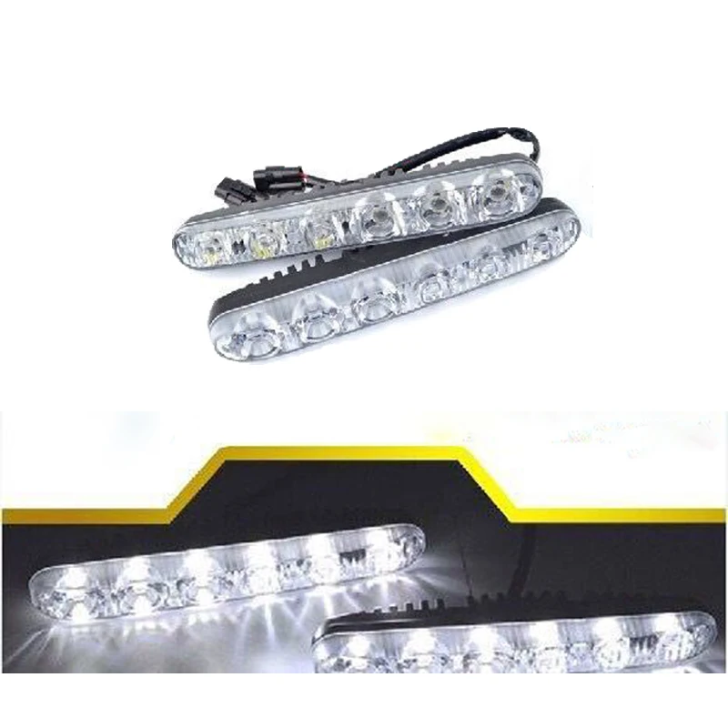 Pair Car Headlight HighLow Beam Warning Driving Fog Lamp Auto Head LED Daytime Running Light Len Xenon DRL AE (11)