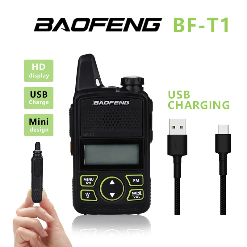 

2PCS Baofeng Kids walkie talkie bf-t1 uhf Portable two way radio Ham CB Radio USB Charger mini bf t1 2pcs walky talky