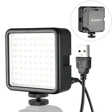 SUPON 64 светодиодный светильник для фото и видео, лампа на камеру, горячий башмак, светодиодный светильник ing для Iphone, видеокамера, живой поток, фотографический светильник ing
