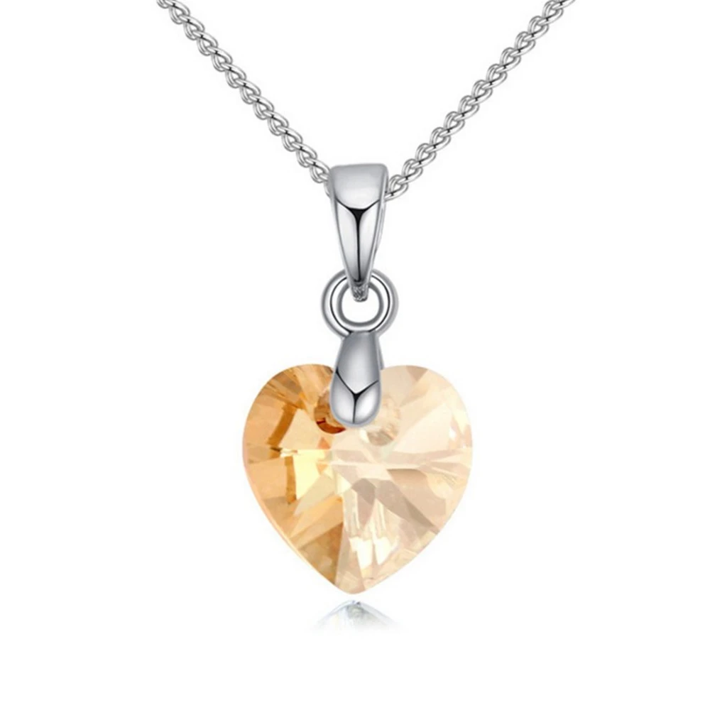 N008 Love You Forever ожерелье из австрийского кристалла принты Blue Heart с подвеской со