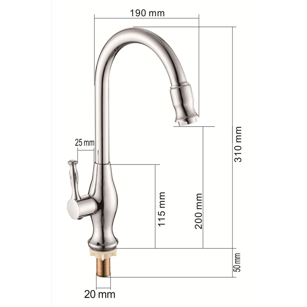 Kitchen Faucet 360 Degree Rotation Rule Shape Curved Outlet Pipe Tap Basin Plumbing Hardware Sink Fauce Torneira Cozinha1