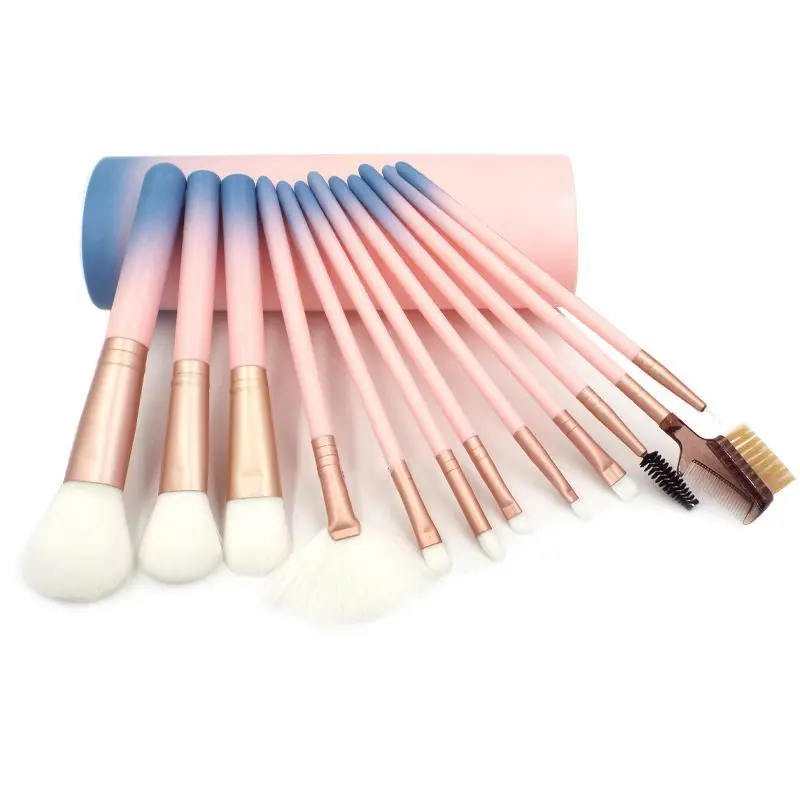 

Cute Girls Brush Sets Makeup Foundation Powder Eyeshadow Eyeliner Lip Highlighter Cosmetic Brush Tools Brush Set 12pcs/lot