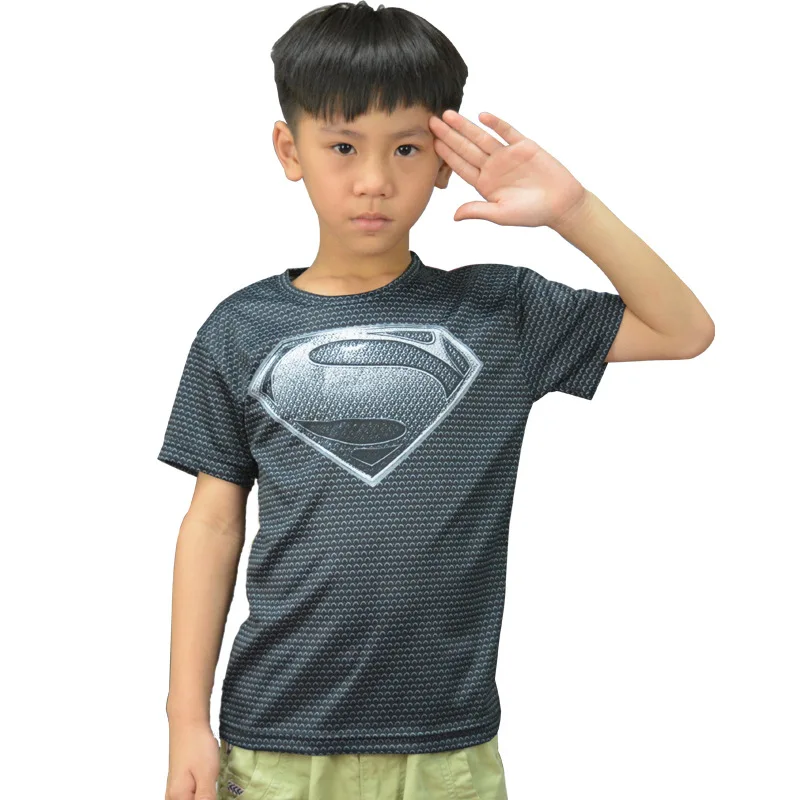 

Kids Tees Cartoon Costumes Boys & Girls T-shirts Superhero Superman Tees Dry Fit Tops Short Sleeves Sportswear Avengers