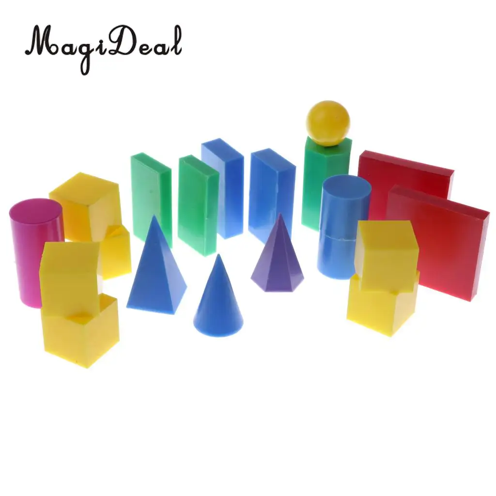 20Pcs/Pack Geometric Solids Mathematics Teaching Aids Children Kids Early Educational Cognitive Toys Gift Kindergarten Supply