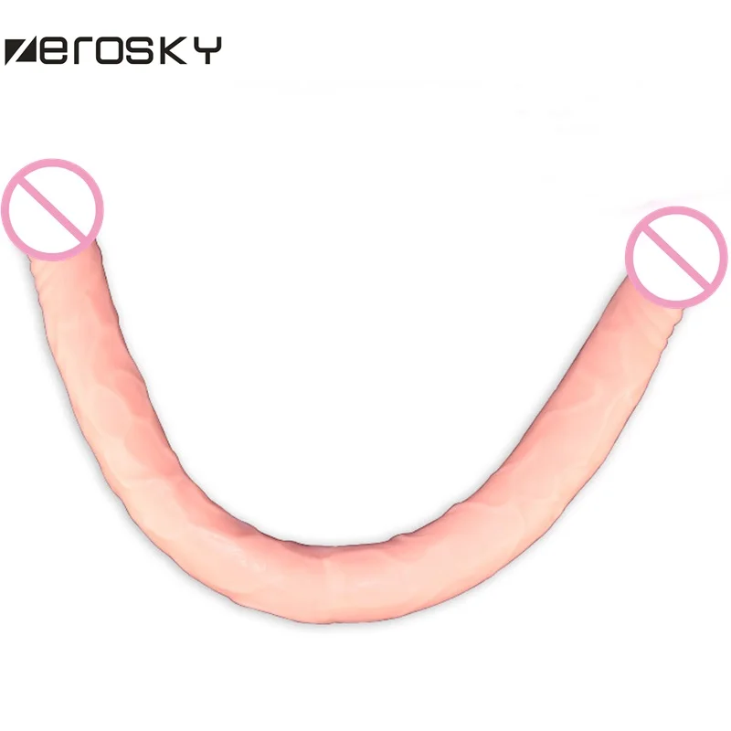 Zerosky Flexible Double Dildo,57cm Long Double Dildo Dong & Penis Lesbian Dual Penis Double Penetration Dildos for Gay 1