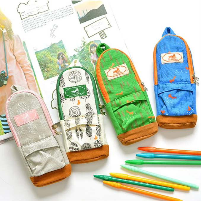 Creative Cute Lifelike Schoolbag Backpack Shaped Colourful Pencil Bag