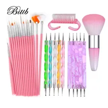 Bittb 15 pièces acrylique Art de l'ongle brosse stylo UV Gel vernis à ongles peinture dessin pinceaux pointillé Kit propre brosse manucure outil ensemble(China)