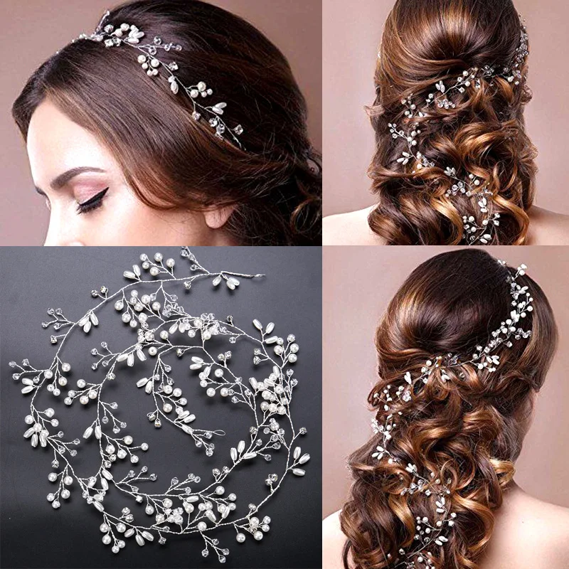 Модный дизайн, свадебные аксессуары для волос с кристаллами, повязка на голову с искусственным жемчугом, свадебные повязки на голову, корона, головной убор, Женские Ювелирные изделия
