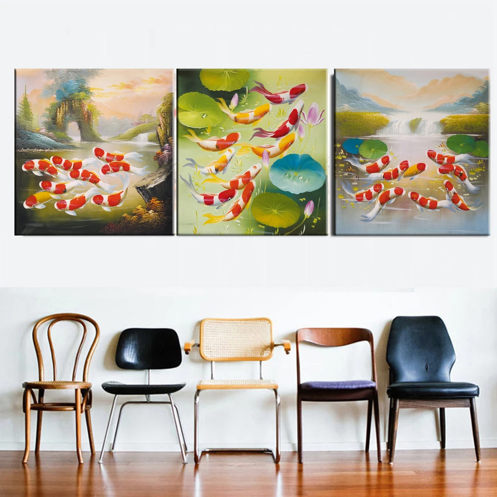 Canvas-Home-Decor-Print-Poster-Frame-3-Pieces-Koi-Fish-Golden-Lotus-Chinese-Pictures-Cyprinus-Carpio (1)