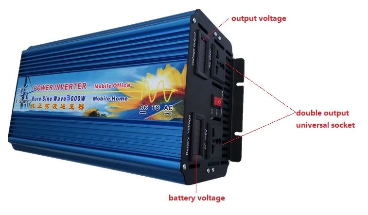 

free shipping dual digital display 3KW 3000W DC12V to AC120V 60HZ Pure Sine Wave Inverter