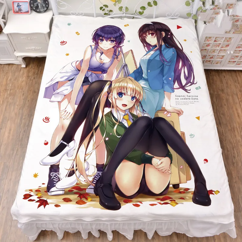 150x200 см японское аниме Saenai Heroine no Sodatekata сексуальные персонажи для девочек Eriri Spencer Sawamura простыня молочное волокно и одеяло