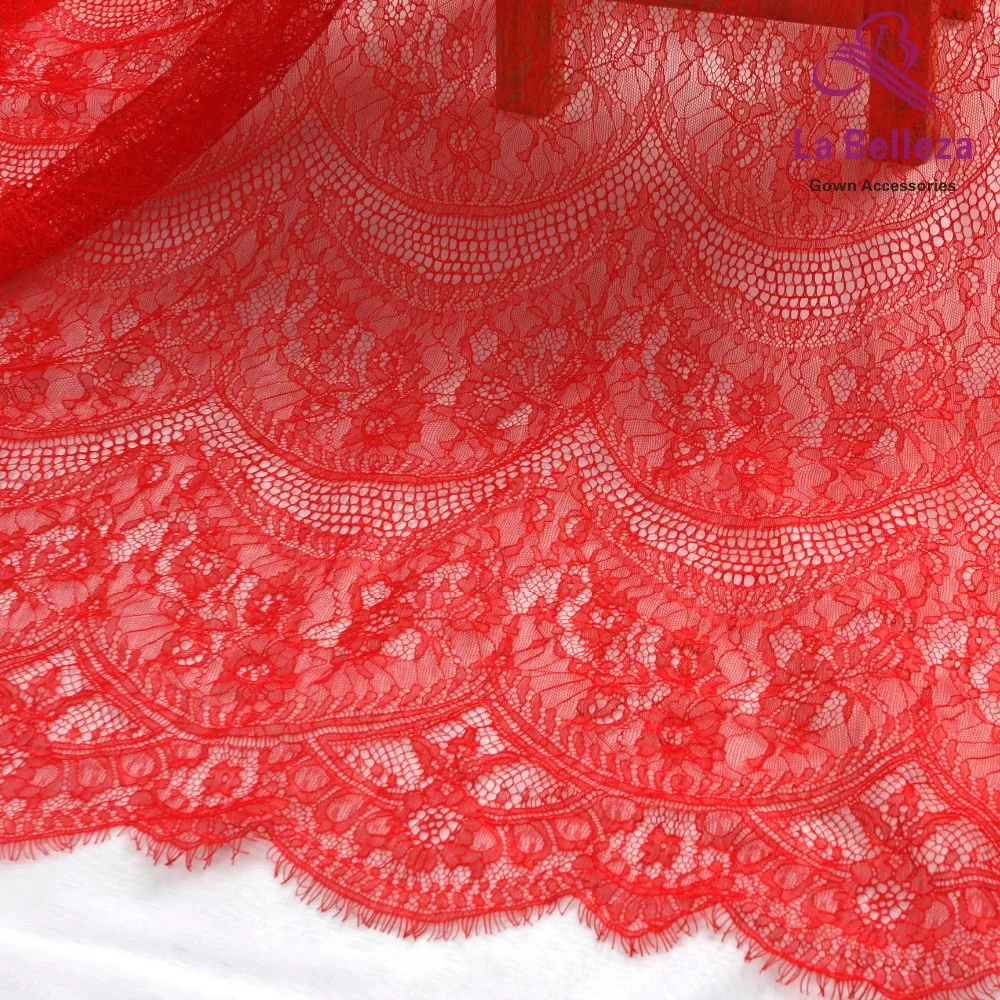 La Belleza красный/белый/черный ресниц Франция кружевной ткани ресниц невесты кружева 150x300 см один кусок