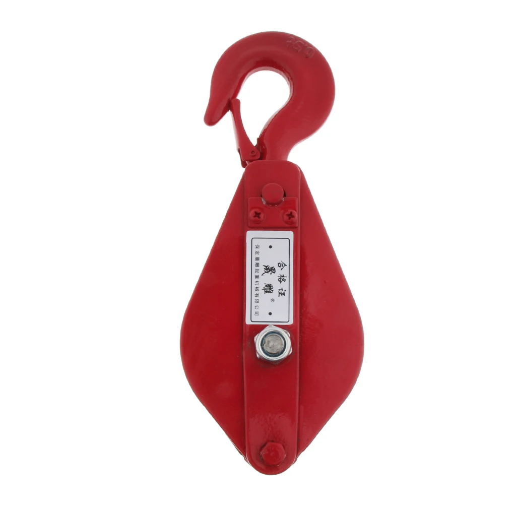 1102 lbs Poly Rope Hoist Pulley Wheel Block and Tackle Puller Lift Tools