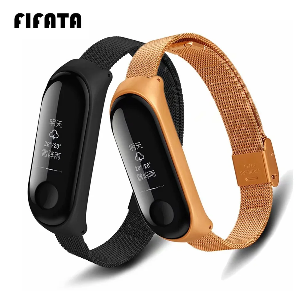 Металлический Безвинтовой браслет FIFATA для Mi Band 4 из нержавеющей стали Xiaomi