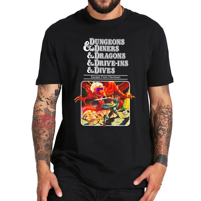 

EU Size 100% Cotton T Shirt Dungeons and Dragons Tshirt Graphic High Quality Crew Neck Print Camiseta